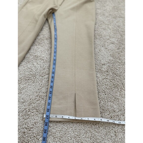 J. Mclaughlin Tan Deanne Straight Leg Split Leg Hem Pants 14 Quiet Luxury Office - Picture 10 of 10